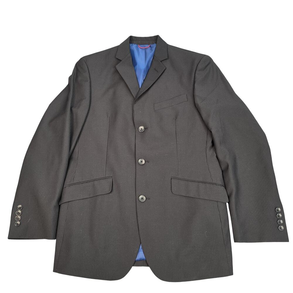 Billy London Blazer Mens 38R Gray Pinstripe Suit Jacket Classic Business Lined